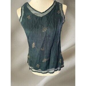 NWOT BASIX Silk Two Piece Sleeveless Top Size PS